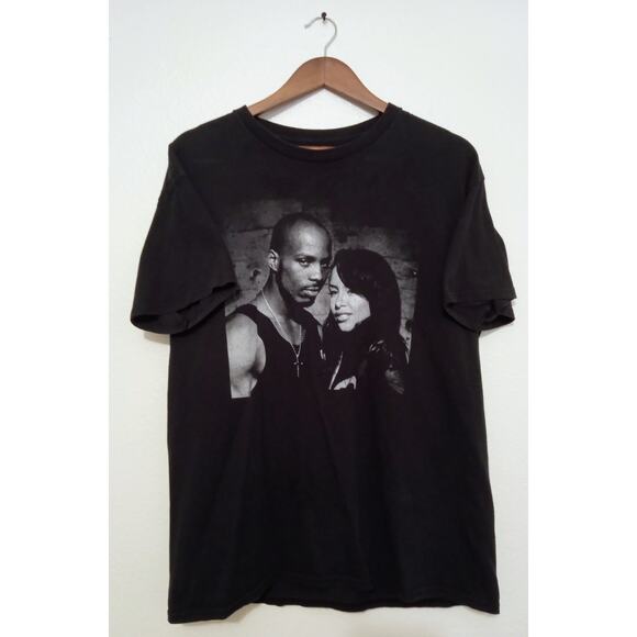 Aaliyah DMX Hip Hop Rap Tee Graphic T-Shirt Black Unisex Streetwear SZ L - Picture 1 of 4